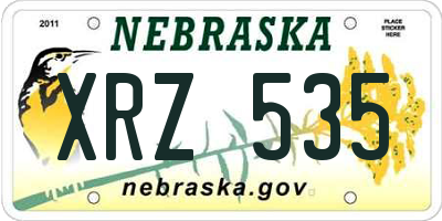 NE license plate XRZ535