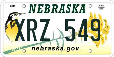 NE license plate XRZ549