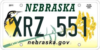 NE license plate XRZ551
