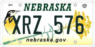 NE license plate XRZ576