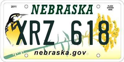 NE license plate XRZ618