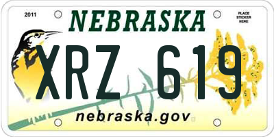 NE license plate XRZ619