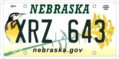 NE license plate XRZ643