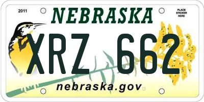 NE license plate XRZ662