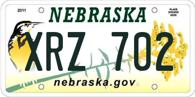 NE license plate XRZ702