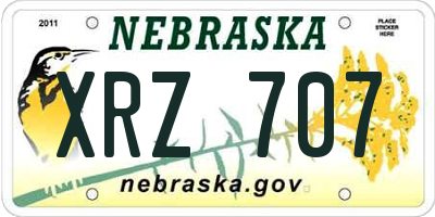 NE license plate XRZ707