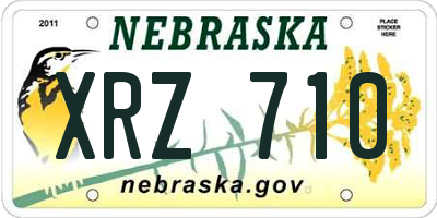 NE license plate XRZ710