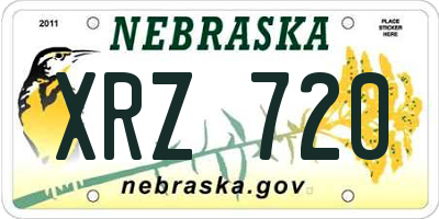NE license plate XRZ720