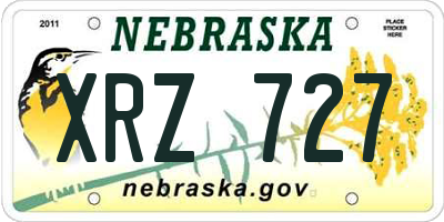 NE license plate XRZ727