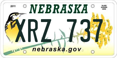 NE license plate XRZ737