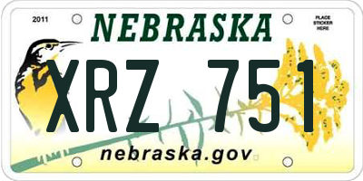 NE license plate XRZ751