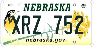 NE license plate XRZ752