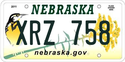 NE license plate XRZ758