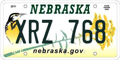 NE license plate XRZ768