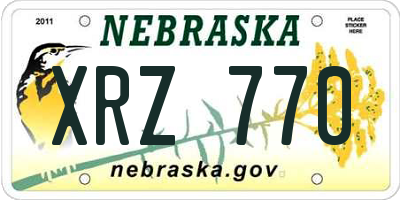 NE license plate XRZ770