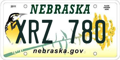 NE license plate XRZ780