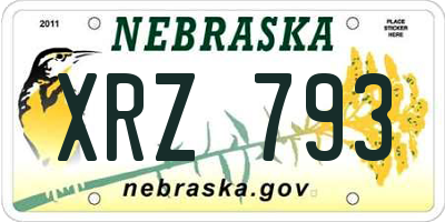 NE license plate XRZ793