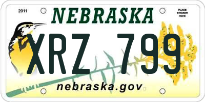 NE license plate XRZ799
