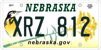 NE license plate XRZ812