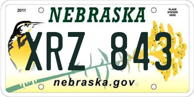 NE license plate XRZ843