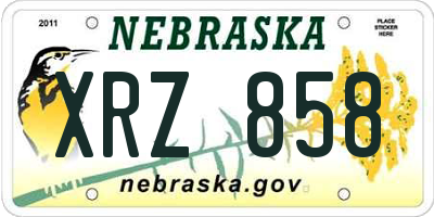 NE license plate XRZ858