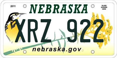 NE license plate XRZ922