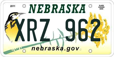 NE license plate XRZ962