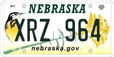 NE license plate XRZ964