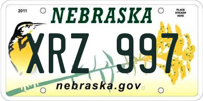 NE license plate XRZ997