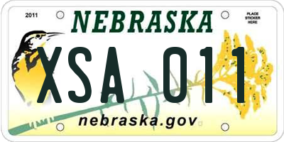 NE license plate XSA011