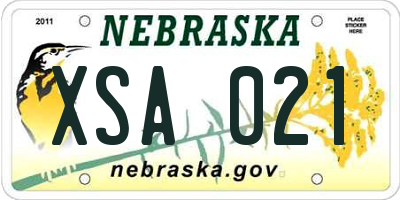 NE license plate XSA021