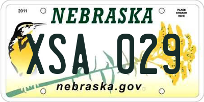 NE license plate XSA029