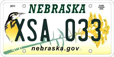 NE license plate XSA033