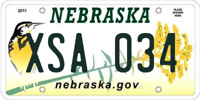 NE license plate XSA034