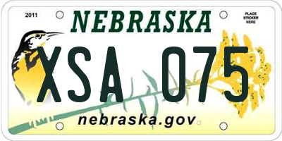 NE license plate XSA075