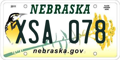 NE license plate XSA078