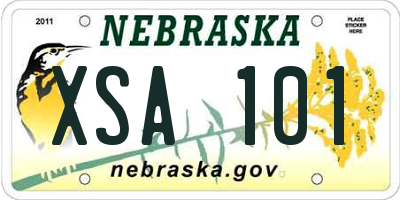 NE license plate XSA101