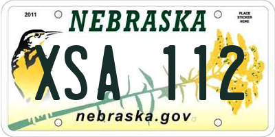 NE license plate XSA112