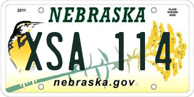 NE license plate XSA114