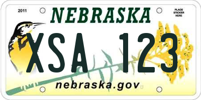 NE license plate XSA123