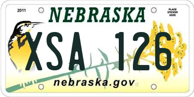 NE license plate XSA126