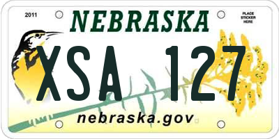 NE license plate XSA127