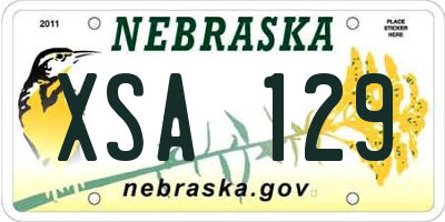 NE license plate XSA129