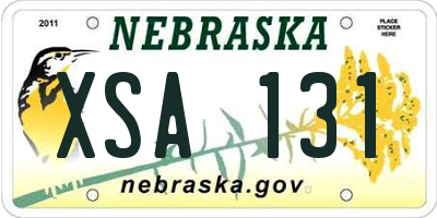 NE license plate XSA131