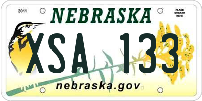 NE license plate XSA133