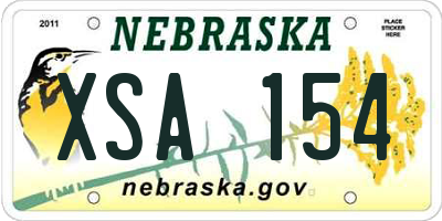 NE license plate XSA154