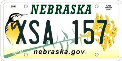 NE license plate XSA157