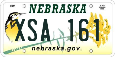 NE license plate XSA161