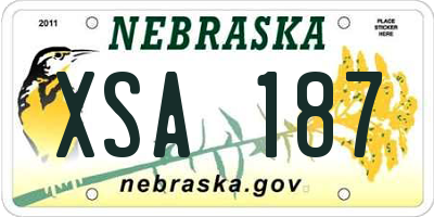 NE license plate XSA187