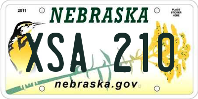 NE license plate XSA210